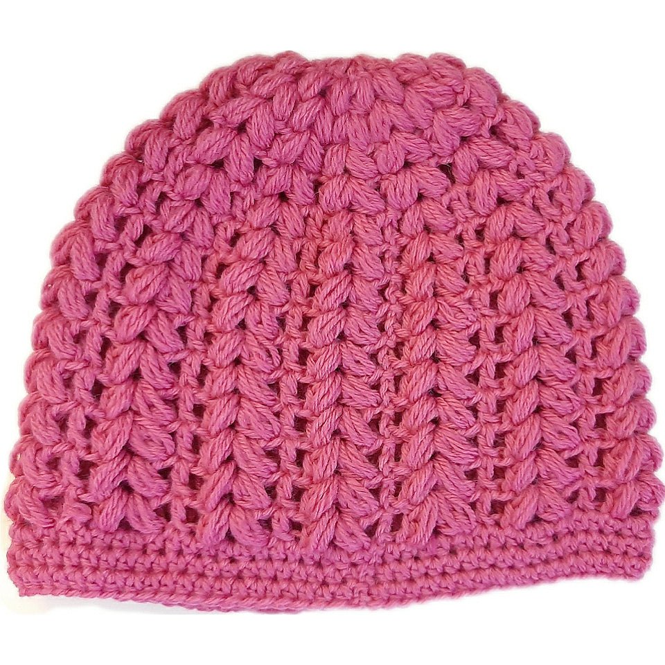 Berretto donna lana Pouff artigianale uncinetto - toni del rosa - Elenaq Accessori & Co