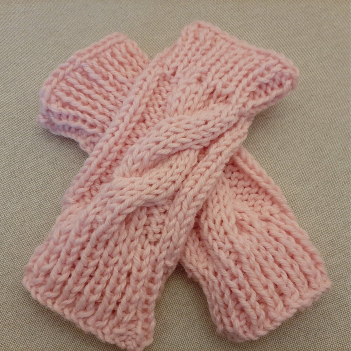 Guanti treccia scaldamani senza dita realizzati a mano a maglia Rosa - Elenaq Accessori & Co