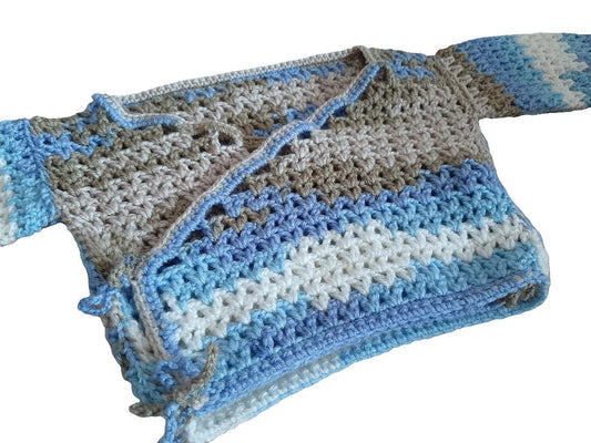 Incrociatino coprifasce neonato realizzato all'uncinetto tg 0 invernale - Elenaq Accessori & Co