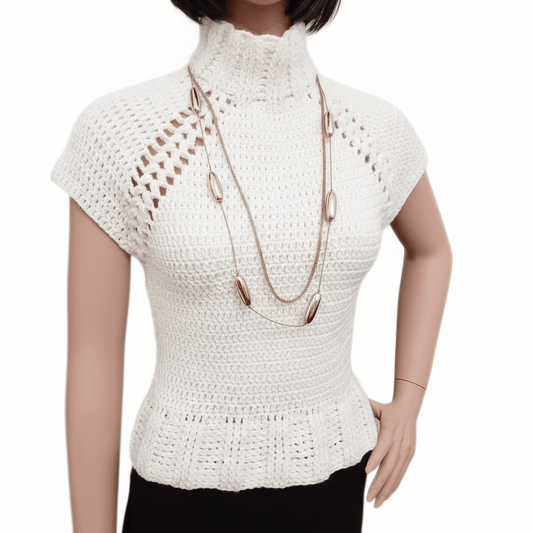 Maglia sottogiacca AUTUMN LEAVES uncinetto tg unica S/M - artigianale - Elenaq Accessori & Co