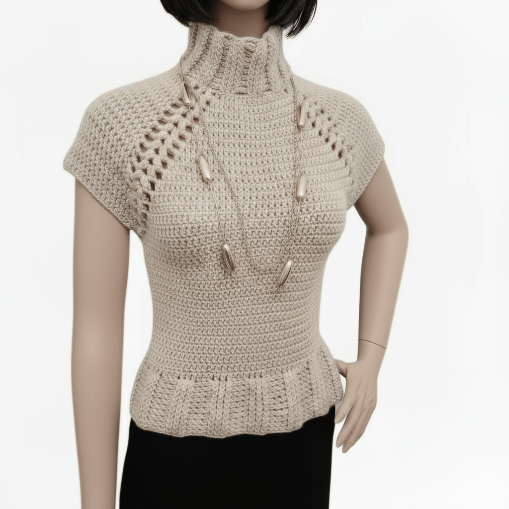 Maglia sottogiacca AUTUMN LEAVES uncinetto tg unica S/M - artigianale - Elenaq Accessori & Co