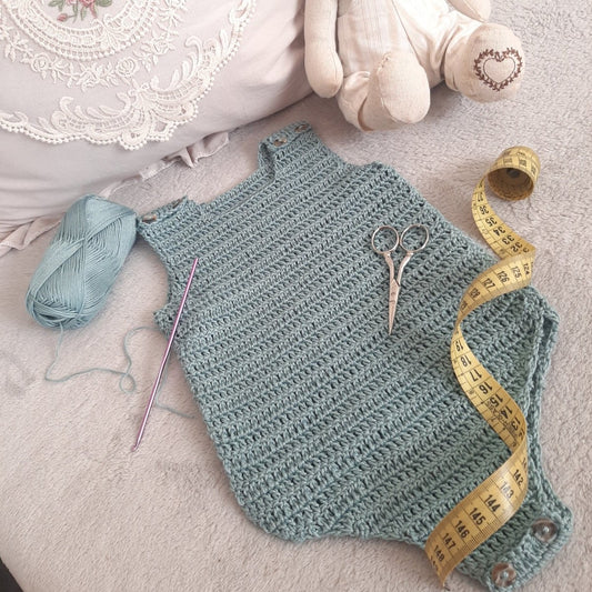 Pagliaccetto neonato cotone 100% - artigianale uncinetto BASIC - Elenaq Accessori & Co