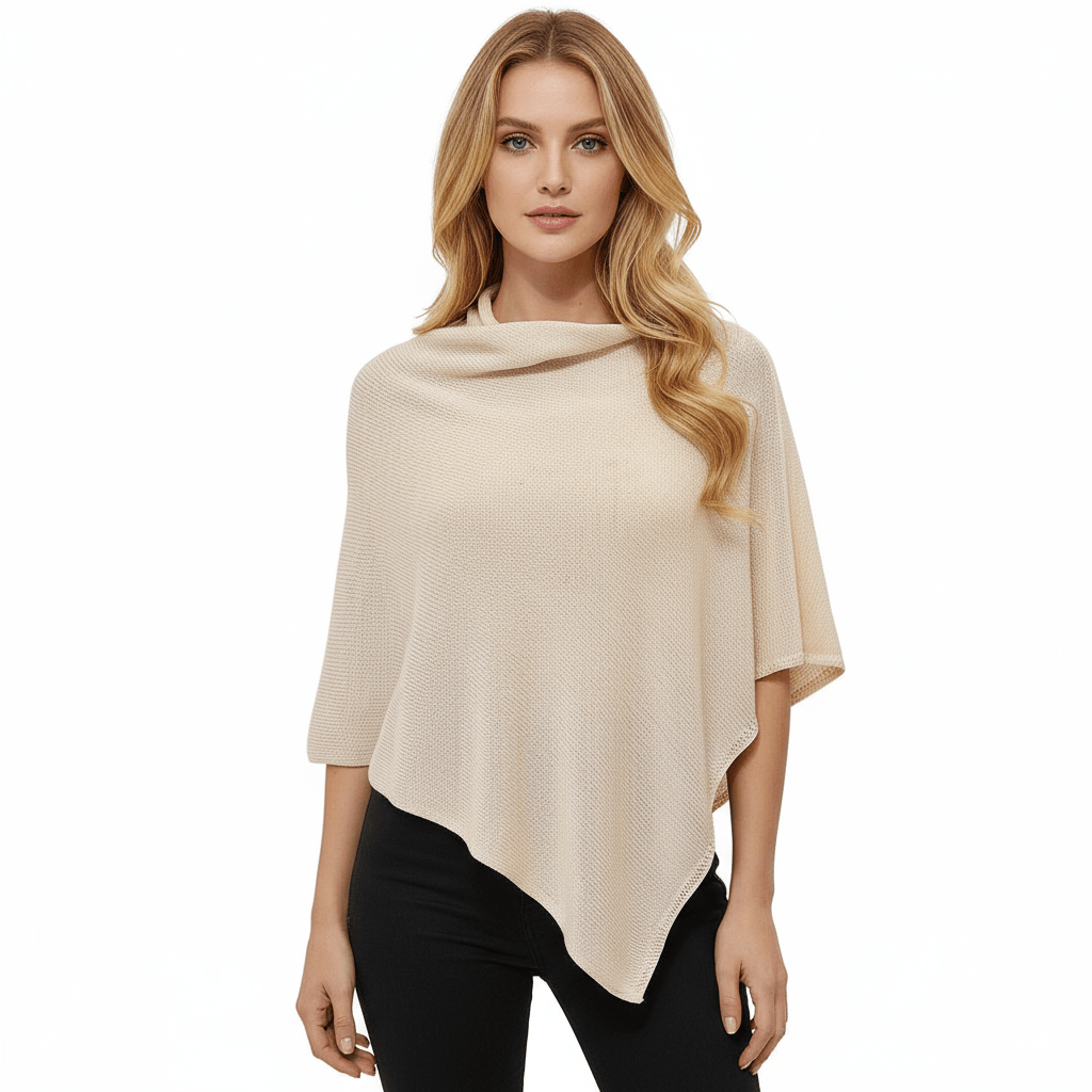 poncho donna 100% cotone - artigianale - Elenaq Accessori & Co