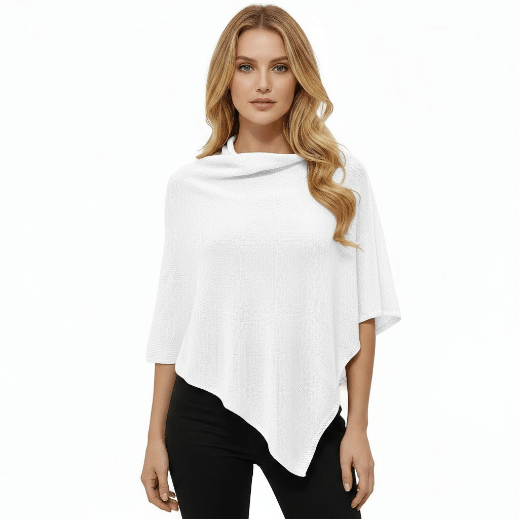 poncho donna 100% cotone - artigianale - Elenaq Accessori & Co
