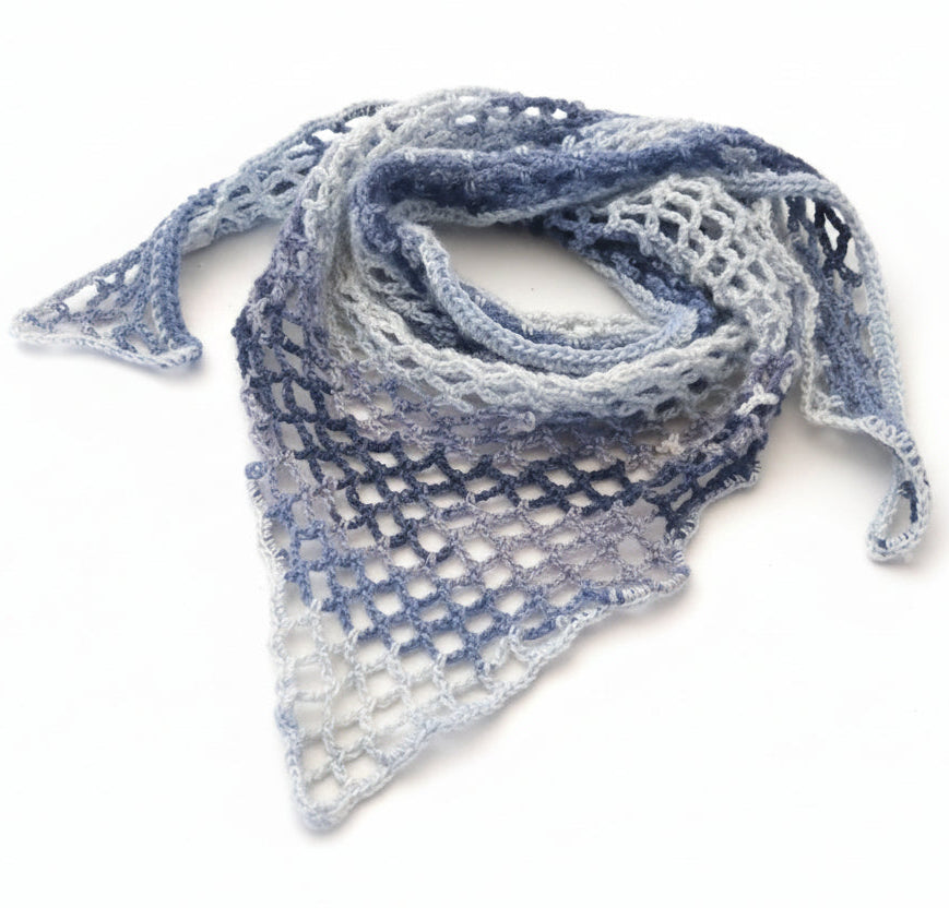 Bandana Scialle Easy Uncinetto Blu - 120 cm
