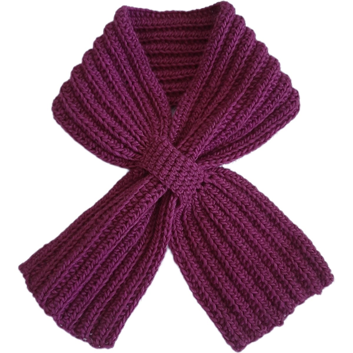 Sciarpa cravatta donna artigianale uncinetto VIOLA - Elenaq Accessori & Co