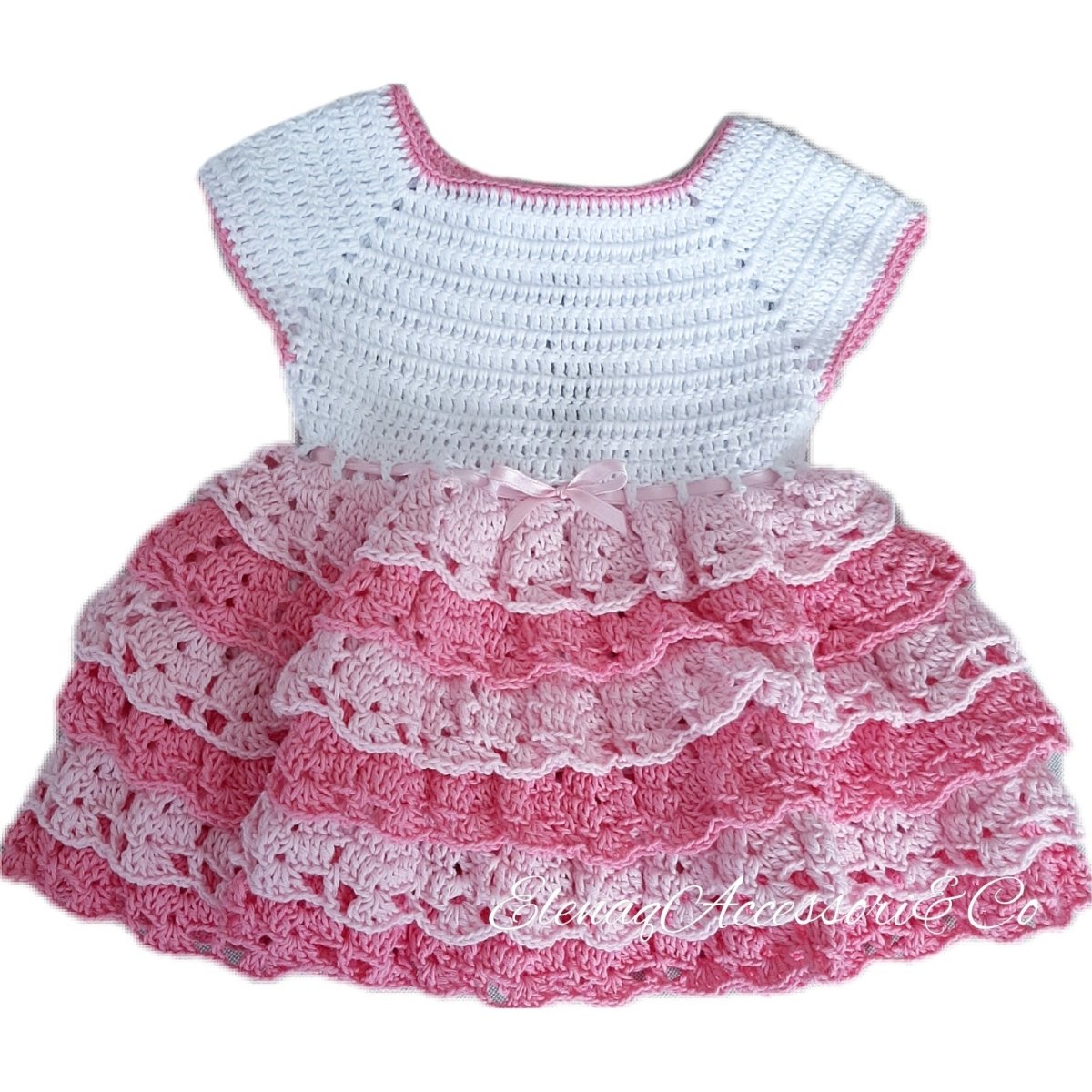 Abito BonBon neonata tg 0 - 3 100% cotone rosa - Elenaq Accessori & Co