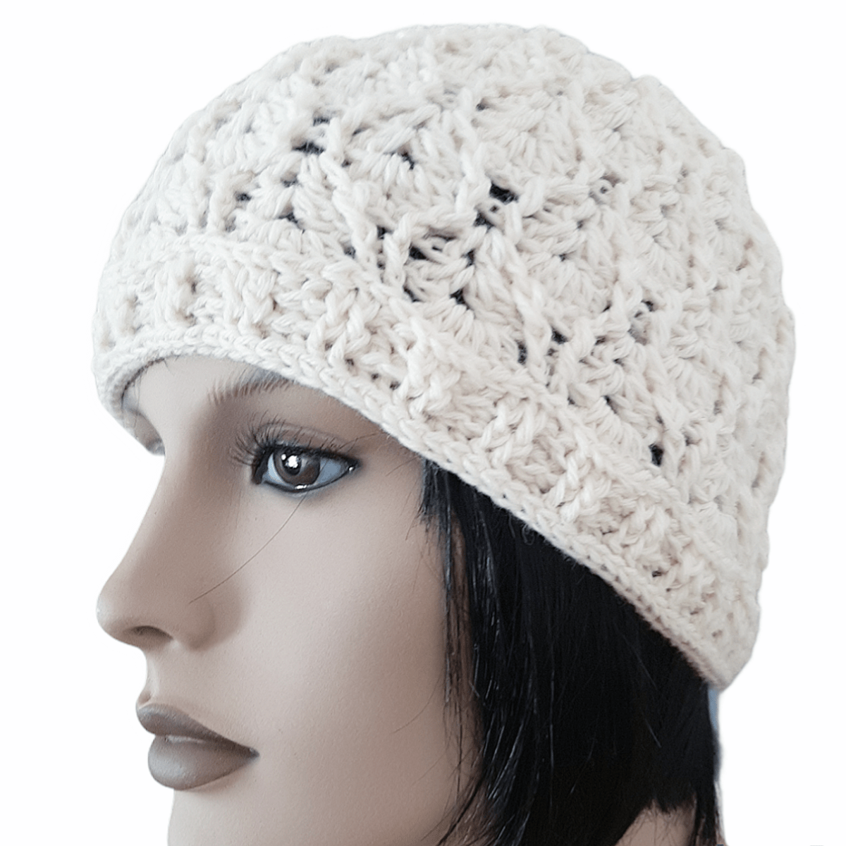 Berretto donna lana INTRECCI artigianale uncinetto - Elenaq Accessori & Co