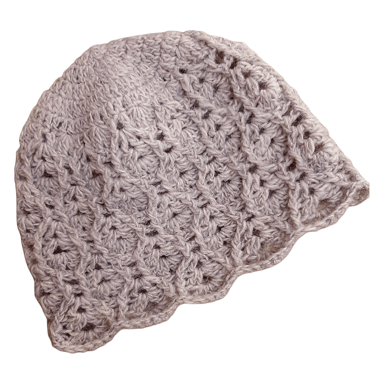 Berretto donna lana INTRECCI artigianale uncinetto GRIGIO MELANGE - Elenaq Accessori & Co
