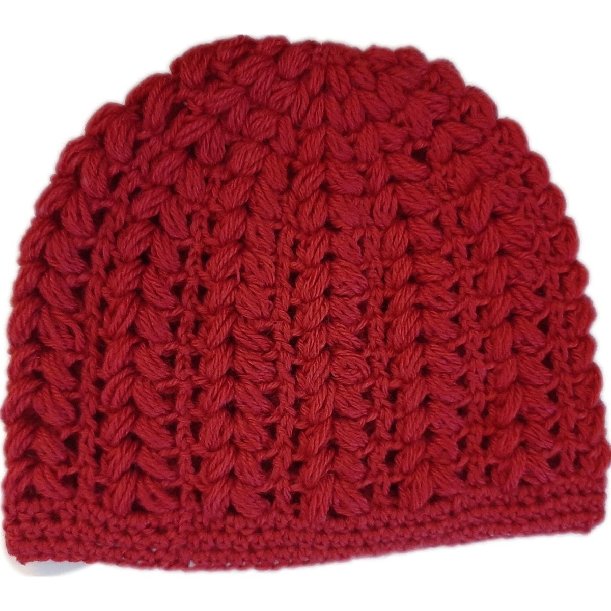 Berretto donna lana Pouff artigianale uncinetto - rosso - Elenaq Accessori & Co