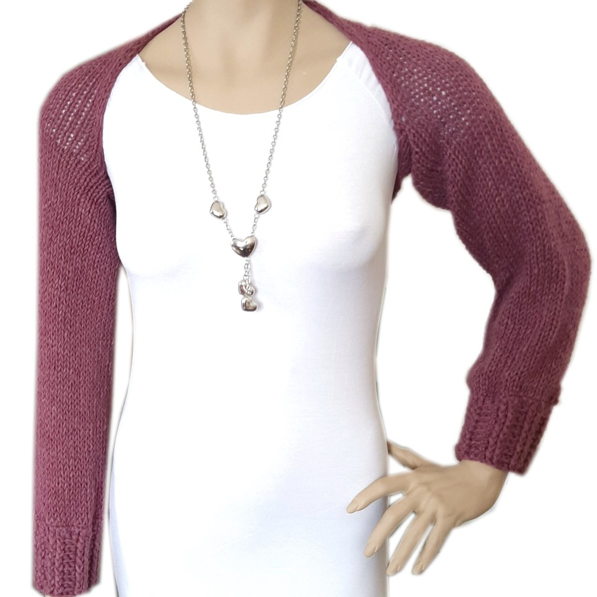Coprispalle donna misto lana - realizzato a mano a maglia tg S - Elenaq Accessori & Co