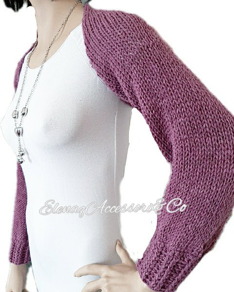 Coprispalle donna misto lana - realizzato a mano a maglia tg S - Elenaq Accessori & Co