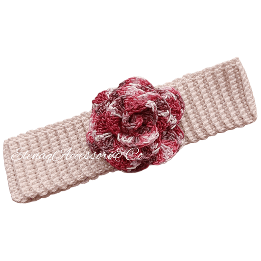 Fascia capelli neonata rosa bordeaux - Elenaq Accessori & Co