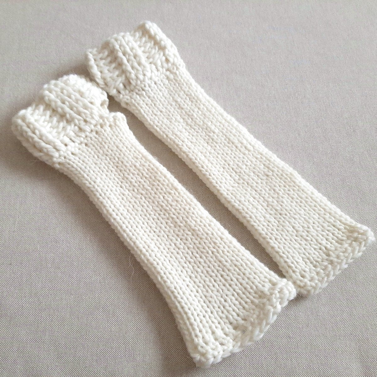 Guanti senza dita lunghi fatti a mano - bianco - Elenaq Accessori & Co