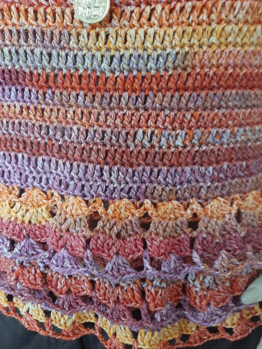 Maglia Sunset Dream in cotone e lino con volants artigianale - Elenaq Accessori & Co