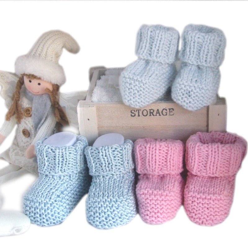 Scarpine COTONE neonata neonato realizzate a mano tg 0 - 3 - vari colori - Elenaq Accessori & Co