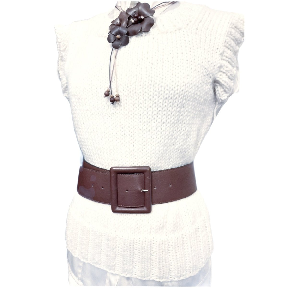 Smanicato gilet lana donna - bianco latte tg S/M - Elenaq Accessori & Co